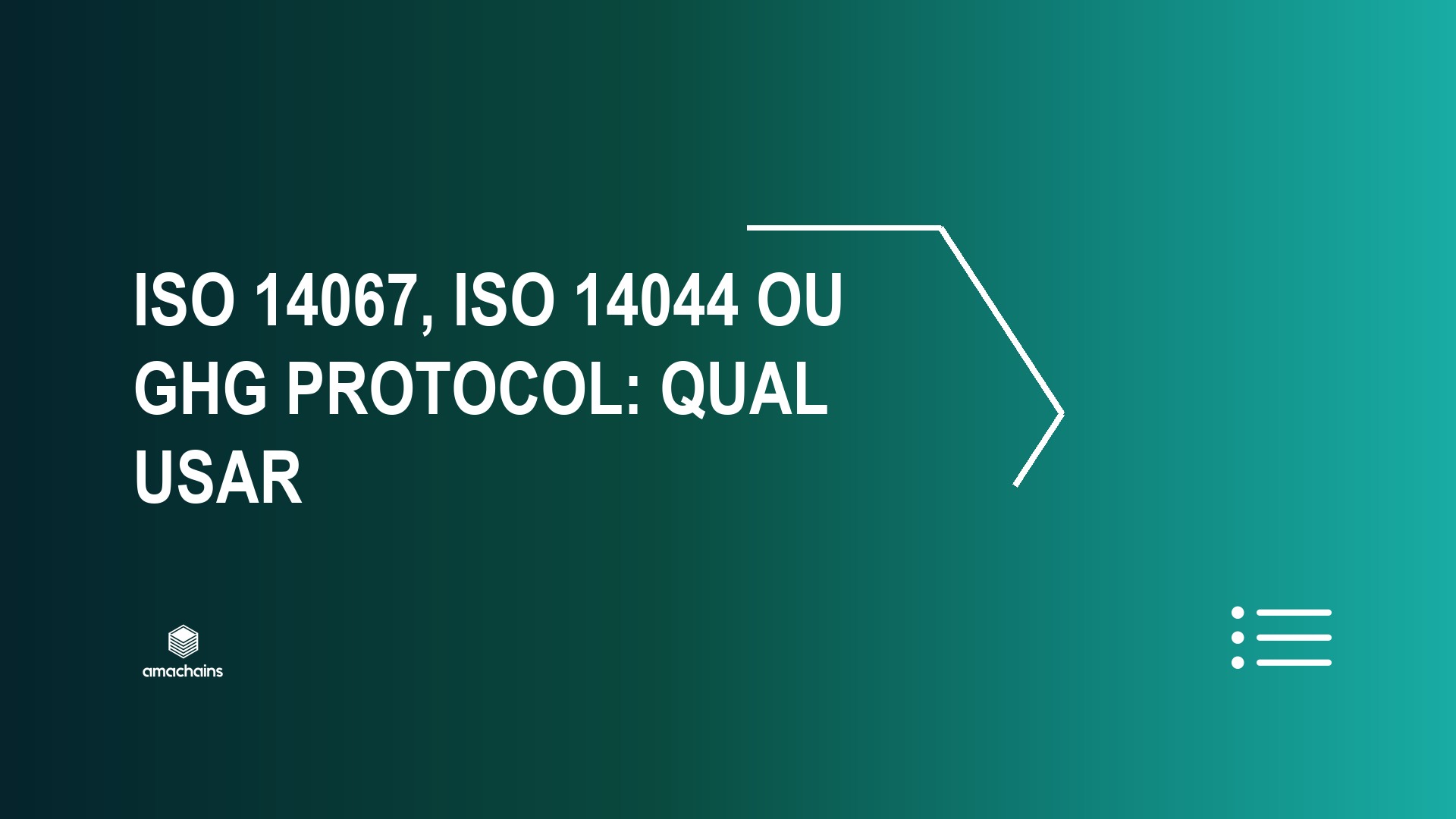 ISO 14067, ISO 14044 ou GHG Protocol: qual usar — Amachains